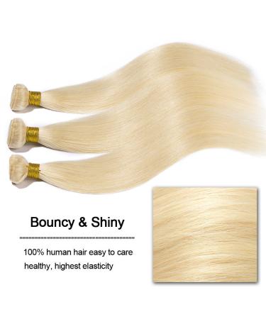 Elailite Real Hair Tresses - 30cm Brazilian Human Hair Bundles Extensions #613 Bleached Blonde 100g - Smooth Quality Hair Extensions - Buy Online on GoSupps.com