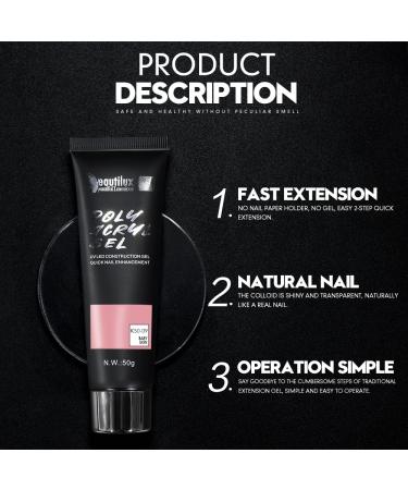 Beautilux Pink Acrylic Gel for Nails - Long-Lasting Nail Art & Quick Extensions | 50ml UV Gel for Starters - Buy Online on GoSupps.com