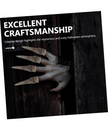 DIKACA Skeleton Fingers Vampire Finger Vampire Costume 5pcs False Nail Set Makeup Plastic Manicure Prom Props Halloween Finger Tips Witch Cosplay Finger Tips As Shown 4 9.5x2.5cm - Buy Online on GoSupps.com