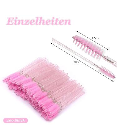 Scettar 400 Disposable Eyelash Brushes | Crystal Pink Eyelash & Eyebrow Applicators for Mascara & False Lashes - Buy Online on GoSupps.com