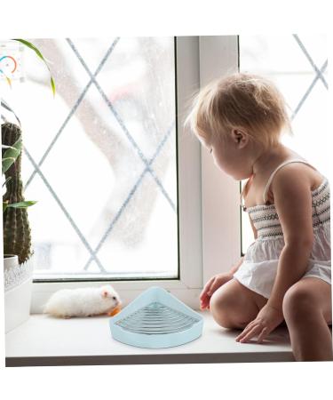 BESPORTBLE Small Pet Ceramic Toilet Cat Toilet Hamster Bunny Clean Equipment Chinchilla Potty Tray Ceramics 24x18.5cm Sky-blue - Buy Online on GoSupps.com