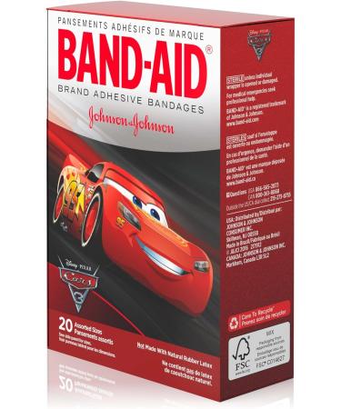 Band-Aid Adhesive Bandages Disney Pixar Cars 3 - 20 ct Pack of 3 - Buy Online on GoSupps.com