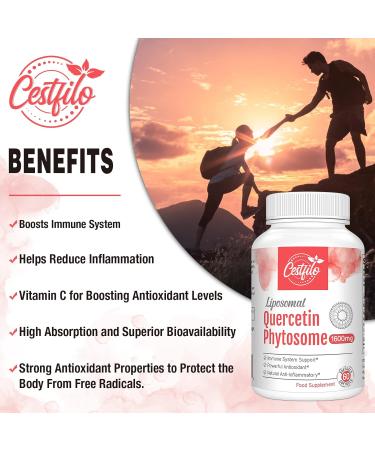 Liposomal Quercetin Phytosome 1600 mg Capsules with Bromelain & Vitamin C | Antioxidant Supplement (60 Count Pack of 4) - Buy Online Fast International Shipping! - Buy Online on GoSupps.com