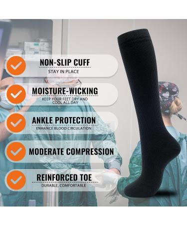 Fun Compression Socks 20-30 mmHg for Women Men - Nurse Pregnancy Travel Flight - Black L/XL (1-3 Pairs) - Buy Online on GoSupps.com
