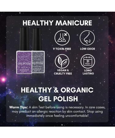 Makartt 6 Colors Reflective Glitter Gel Nail Polish Set - Red Black Purple Green Blue | Soak Off Sparkle Shiny Disco Nail Art Salon Kit for Women - 8ML - Buy Online on GoSupps.com
