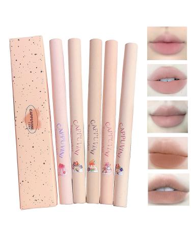 Domality 5 Colors Lip Liner Pen Set 5pcs Nude Pink Lipstick Set Longwear Waterproof Creamy Matte Finish Lip Pencil for Defines Perfect Lip Shape - Buy Online on GoSupps.com