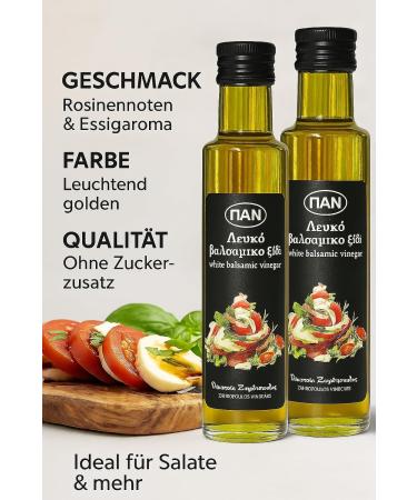 Bianco - Aceto Balsamico White Vinegar with Natural Fruit Sugar 2 x 250 ml - Buy Online on GoSupps.com