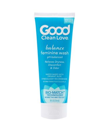 Good Clean Love Balance Moisturizing Wash, pH-Balanced Vaginal Soap for Women with Natural Ingredients, Gentle Cleansing Feminine Hygiene Product, Relieves Dryness & Reduces Odor, 8 Oz