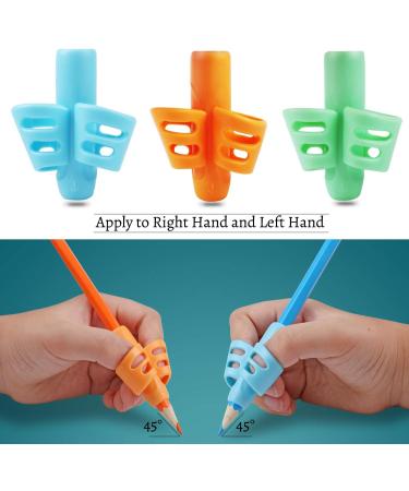 DMFly Pencil Handles for Kids - Handwriting Assistance & Posture Correction | Hollow Ventilation Design 3E Blue & Blue Orange Grip Set - Buy Online on GoSupps.com