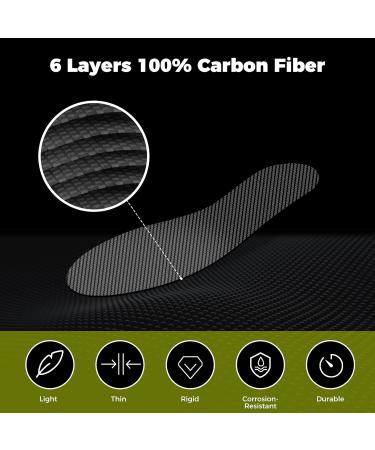Real Carbon Fiber Insoles - Premium Rigid Shoe Inserts for Turf Toe Foot Fractures & Hallux Rigidus - Men 7.5-8 / Women 8.5-9 - Buy Online on GoSupps.com