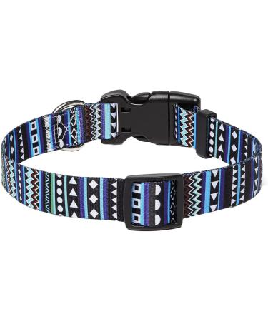Mihqy Adjustable Dog Collar - Soft & Comfortable Bohemian Blue Design for Small Medium & Large Dogs (XS: Neck 20-30 cm) - Buy Online on GoSupps.com
