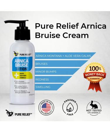 Pure Relief Arnica Bruise Relief Lotion for Bruising Swelling & Discoloration On Skin Natural Skin Care Arnica Bruise Homeopathic Topical Bruise Cream W/Aloe Vera & Collagen 4 Fl Oz (Pack of 3) - Buy Online on GoSupps.com