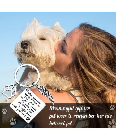 Memorial Keychain with Paw Charm | Stainless Steel Pet Keychain for Cats & Dogs | Pet Memorial Keepsake - Buy Online on GoSupps.com