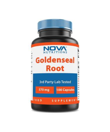 Nova Nutritions Goldenseal Root 570mg (Non-GMO) Capsules, Promotes Healthy Immune & Overall Wellness, 100 Count