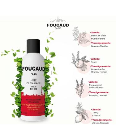 Massage Oil 200 ml | Revitalising & Relaxing | Foucaud | Boost Energy & Well-being | International Shipping Available - Buy Online on GoSupps.com