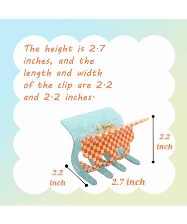 NAISIER Hair Clips for Thick Hair - Tortoise Shell Square Hair Claw Clips 2.7 inch - Glitter 3pcs - Hair Accessories for Girls and Women - Buy Online on GoSupps.com