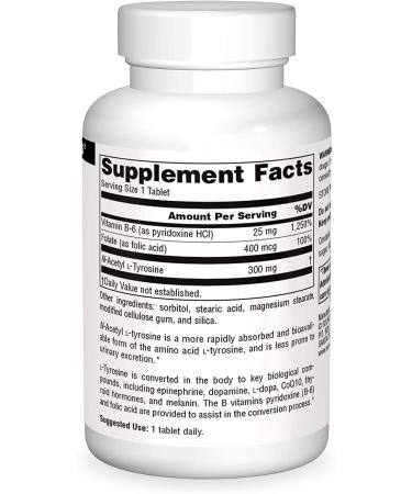 Source Naturals N-Acetyl L-Tyrosine 300mg - 120 Tablets for Cognitive Support - Buy Online on GoSupps.com
