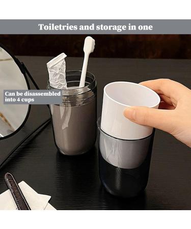 Portable Toothbrush Holder Case - Disassemble into 4 Cups for Travel Camping & Business Trips - Essential Travel Accessories 3x8.7 Inch - Buy Online on GoSupps.com