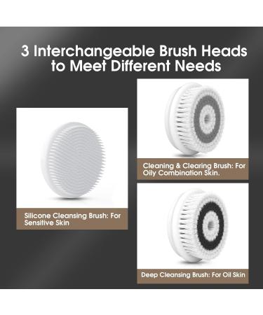 TOUCHBeauty Facial Cleansing Brush Electric Facial Exfoliating Massage Brush with 3 Cleanser Heads and 2 Speeds Adjustable for Deep Cleaning Removing Blackhead Face Massaging - Buy Online on GoSupps.com