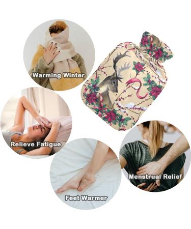 Naanle Christmas Deer Hot Water Bottle - 1L Transparent Warm & Cold Therapy for Pain Relief | Ideal for Bed Hands & Feet - Buy Online on GoSupps.com