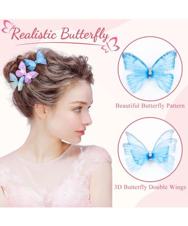 Buy 20 Pieces Butterfly Hair Clips - Glittery 3D Snap Hair Accessories for Girls Women & Children | Diamond Design - Buy Online on GoSupps.com