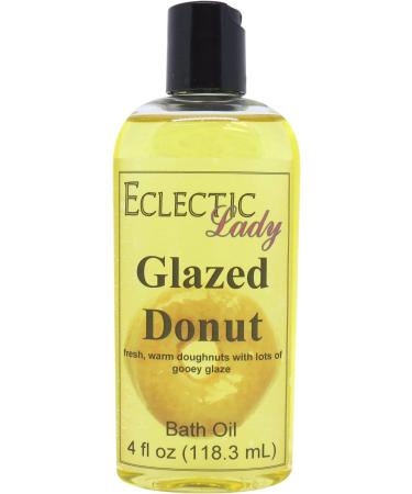 Glazed Donut Bath Oil by Eclectic Lady - Scented Bath Oil - Relaxing & Moisturizing Bathing Oil - Fragrance Body Oil For Dry & Rough Sensitive Skin - Body Daily Nourishing Shower Oil (4 oz)