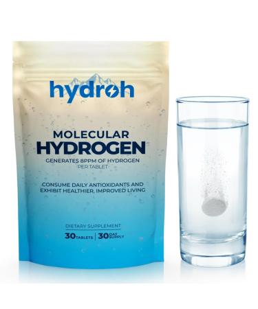 Hydrogen Water Tablets Molecular Hydrogen Tablets for Drinking Water Antioxidant-Rich Supports Brain Energy & Health - Quick-Dissolving - Unflavored H2 Tabs - (30-Day Supply)