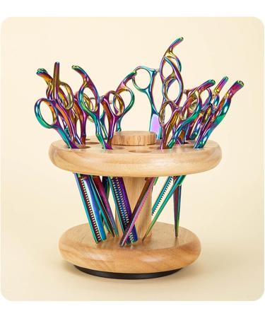 Rubber Wood Rotating Storage Rack Hairdressing Scissors and Comb Organizer Multi-Purpose Storage Rack for Home Salon Use - Buy Online on GoSupps.com