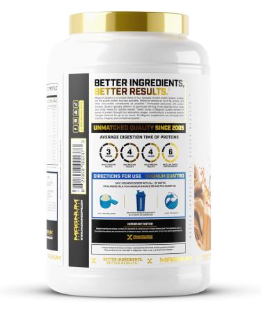 Magnum Nutraceuticals Quattro Whey Protein Powder, Iced Caramel Macchiato 2lb Premium Protein Isolate Blend for Muscle Growth & Recovery - Buy Online on GoSupps.com