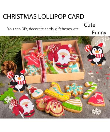Ruuizksa Pack of 25 Christmas Lollipop Paper Cards Santa Claus Festival Children's Birthday Party Sweets Gifts Package Packaging Decoration Easy to Use - Buy Online on GoSupps.com