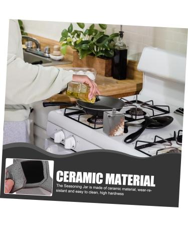 ABOOFAN Ceramic Sauce Vinegar Pot Liquid Dispenser Mini Seasoning Bottles Container with Lid Condiment Japanese Oil Cruet Ceramic Soy Sauce Dispenser Seasoning Bowl Seasoning Canister 9.2X7.5X6CM Black - Buy Online on GoSupps.com