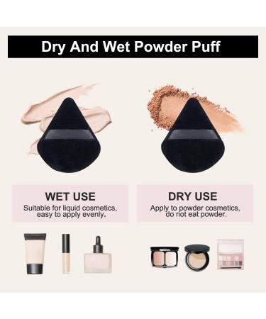 15 Pcs Triangular Velour Puffs - LINKPEACE Washable and Reusable Makeup Powder Puffs with Straps for Contouring Corners and Under Eyes for Loose Powder Body Powder Makeup Tool (black white powder) Black White Powder-15pcs - Buy Online on GoSupps.com