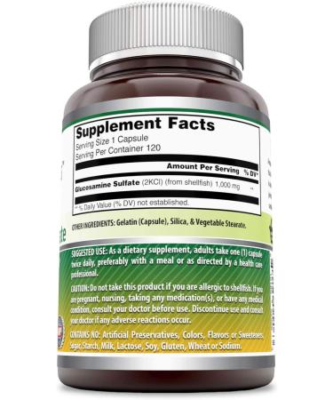 Amazing Formulas Glucosamine Sulfate 1000mg 120 Capsules - Joint Support for Mobility, Function & Cartilage Health - Buy Online on GoSupps.com