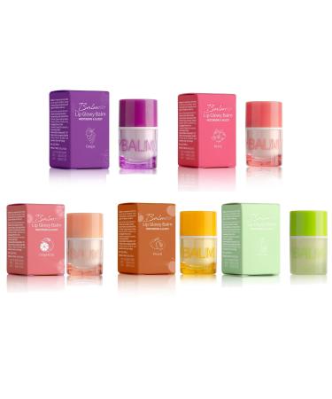 BeautyMall 1 Pack of 5 PCs Fruit Lip Balm Serum Lip Oil Multi Purpose Moisture Lips Soothe Dryness & Lip Lines Glossy Effect Lip Primer Lip Balm Lip Oil Lip Serum