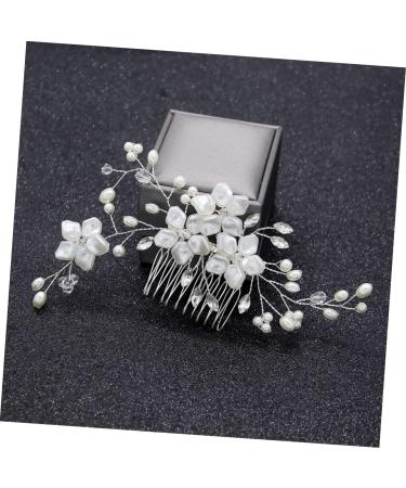 MAGICLULU 1pc Bridal Hair Combs Floral Hair Clip Crystal Hair Comb Bridal Headpieces for Wedding Floral Hair Comb Metal Wedding Hair Comb Tiara European and American Twist Beads Bride White - Buy Online on GoSupps.com
