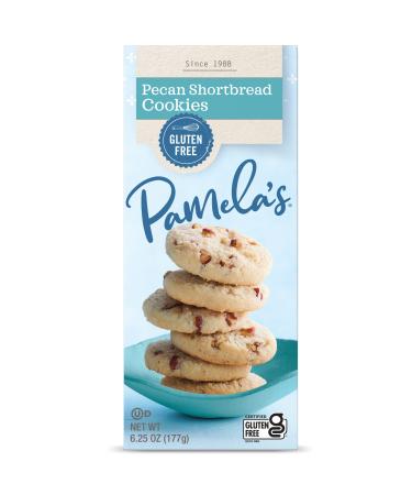 Pamela's Pecan Shortbread Gluten Free Cookies 6.25 Oz (Pack of 6)