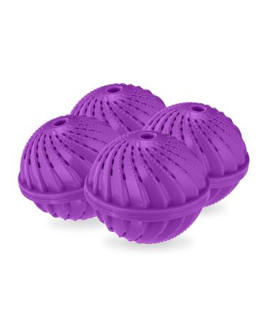 Relaxdays Washing Balls Pack of 4 for Washing Machine Protects the Environment and Skin No Detergent Purple