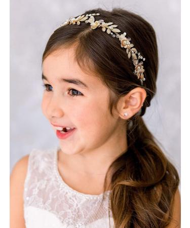 SWEETV Flower Girl Headband | Princess Crystal Pearl Hair Accessory for Wedding, Birthday Party & First Communion - Buy Online on GoSupps.com