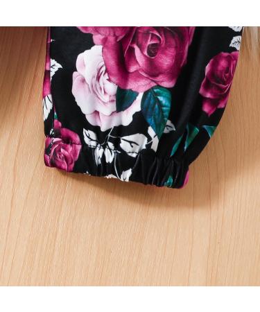 Puseky Toddler Baby Girls Cute Letter Print Shirt & Floral Pant Outfit Set 4-5 Years Wine Red - Buy Online on GoSupps.com