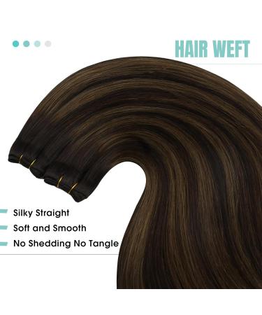 Youngsee Ombre Real Hair Tress Extensions - 100g Brown Balayage Weft 55cm #2/2/6 for Smooth Weaving - Buy Online on GoSupps.com