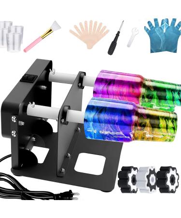 Creative Cuptisserie Cup Turner Double Tumbler Steel Frame Cup Spinner Machine for Drying Epoxy Resin DIY Rotisserie Motor Rotator Kit to Personalize Tumbler Crafts at Home Update Black 2*Cup