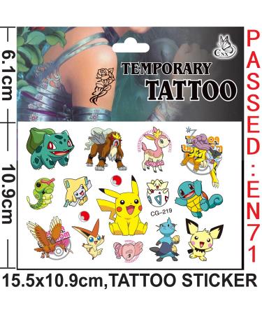 STXADO Cute Fake Tattoos for Kids - 6 Sheets Pikachu Stickers for Birthday Party Favors - Buy Online on GoSupps.com
