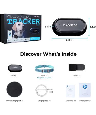 DOGNESS Waterproof GPS Tracker for Dogs and Cats - Live Tracking & Emergency Alerts - Size M - Buy Online on GoSupps.com