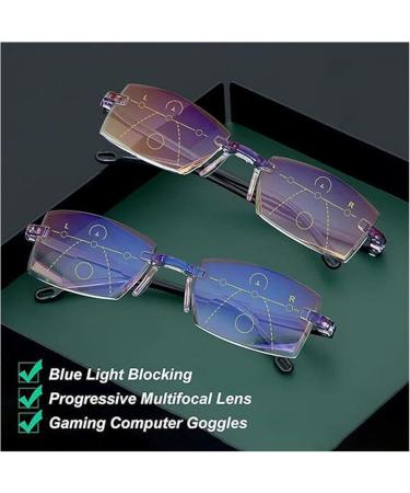 Libiyi Intelligent Reading Glasses | Dual Focus Anti-Blue Light Glasses for Men | Premium Silver B Style - Buy Online on GoSupps.com