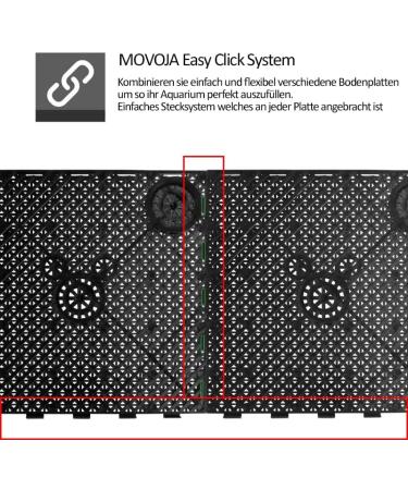Movoja 8-Piece Aquarium Floor Mat & Filter Plate - Easy Click System 15cm Black Gravel Filter Panels for Under Gravel Aeration - Buy Online on GoSupps.com