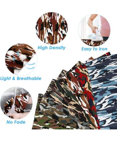JOYXEON Camouflage Cotton Fabric 7 PCS + Nose Bridges & Elastic Band Kit | 100% Cotton Fat Quarter Set for Quilting, Sewing & Dressmaking - Buy Online on GoSupps.com