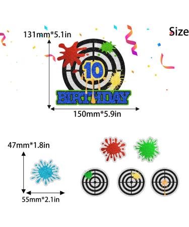 Paintball Shooting Happy birthday Cake Topper - for paint splats party paintball game party splash Bundle Paint Splats decoration - SugarGera (10) - Buy Online on GoSupps.com