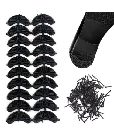 Heel Plates Shoe Heel Taps Tips Sole Heel Repair Pad Replacement with Nails 10 Pairs Black - Buy Online on GoSupps.com
