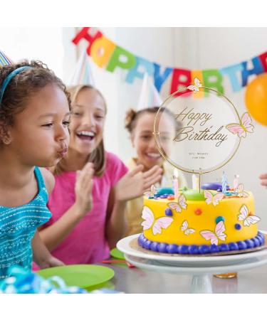 11 Pcs Butterfly Cake Toppers 3D Butterfly Cake Decorations with Happy Birthday Acrylic Mixed Size Cake Toppers for Baby Girls Women's Mommy's Birthday Cake Cupcake Decorations - Buy Online on GoSupps.com