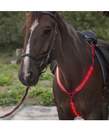 LED Horse Harness Chest Strap - Adjustable Robust & Comfortable for Maximum Visibility (Red) - Buy Online on GoSupps.com